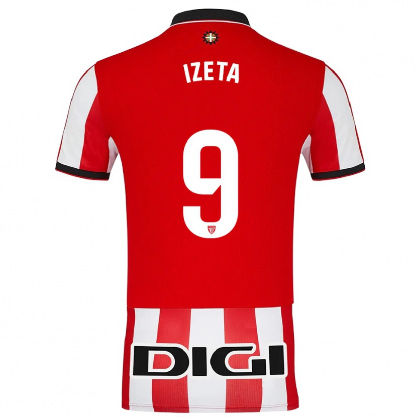 Danxen Pánské Urko Izeta #9 Červená Bílá Domů Hráčské Dresy 2025/26 Dres