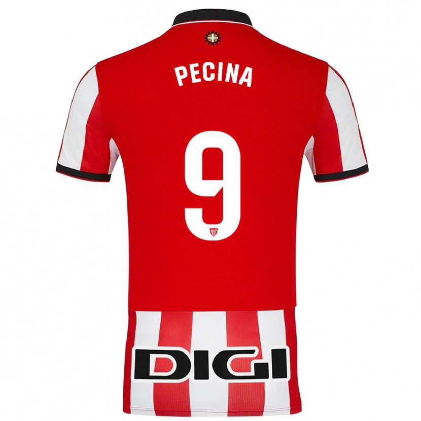 Danxen Pánské Ander Peciña #9 Červená Bílá Domů Hráčské Dresy 2025/26 Dres