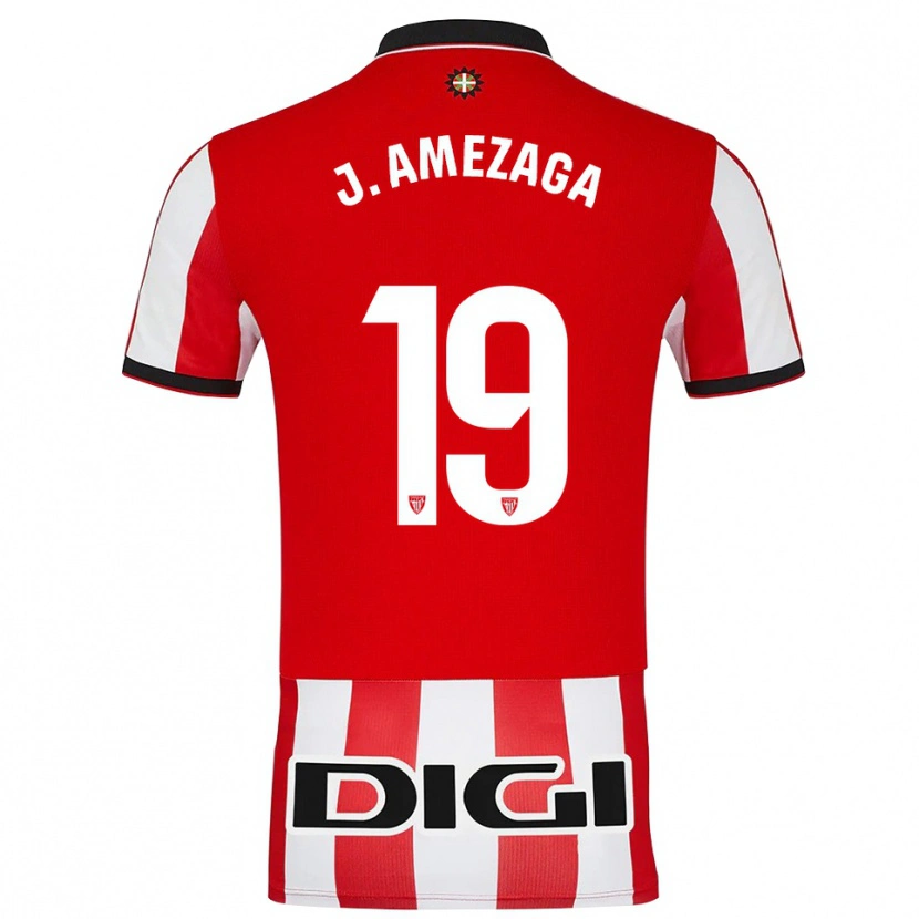 Danxen Pánské Jone Amezaga Martínez #19 Červená Bílá Domů Hráčské Dresy 2025/26 Dres
