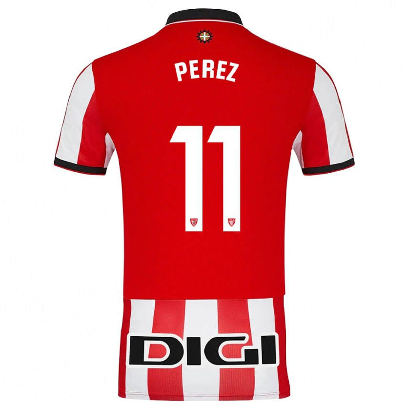 Danxen Pánské Adrián Pérez #11 Červená Bílá Domů Hráčské Dresy 2025/26 Dres