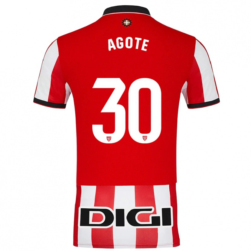 Danxen Pánské Daniela Agote Aguirre #30 Červená Bílá Domů Hráčské Dresy 2025/26 Dres
