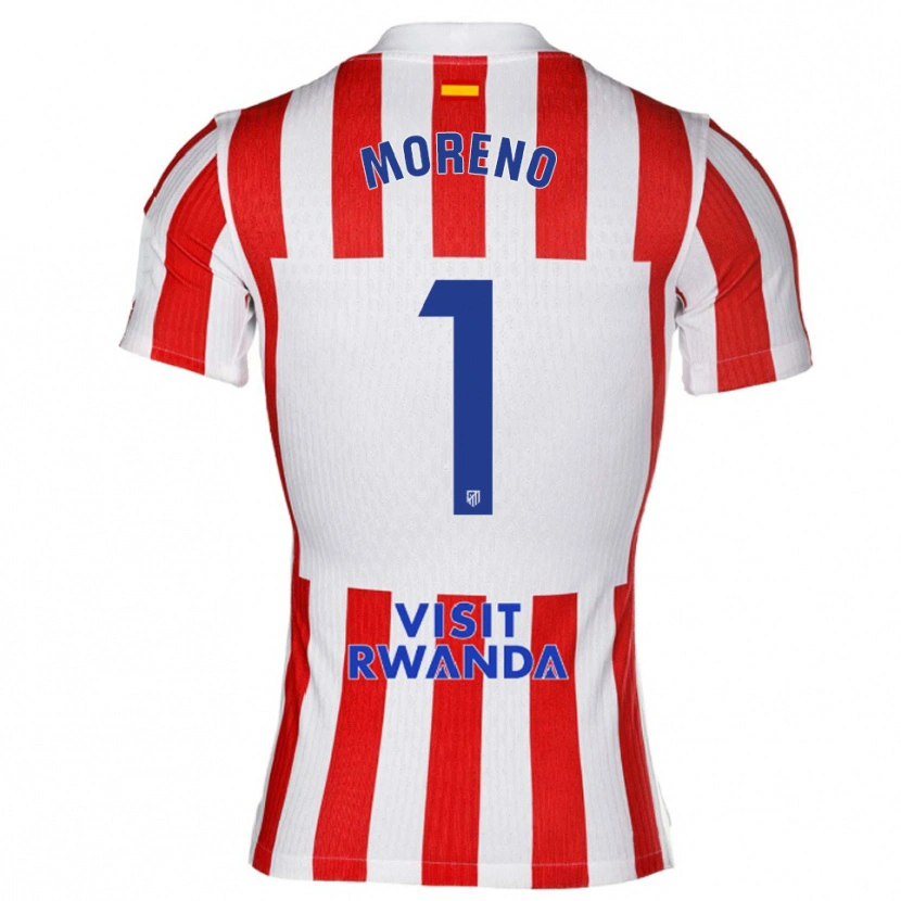 Danxen Pánské Álvaro Moreno #1 Červená Bílá Domů Hráčské Dresy 2025/26 Dres