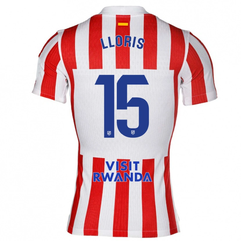 Danxen Pánské Silvia Lloris #15 Červená Bílá Domů Hráčské Dresy 2025/26 Dres