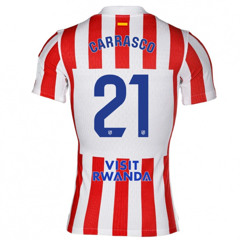 Danxen Pánské Yannick Carrasco #21 Červená Bílá Domů Hráčské Dresy 2025/26 Dres