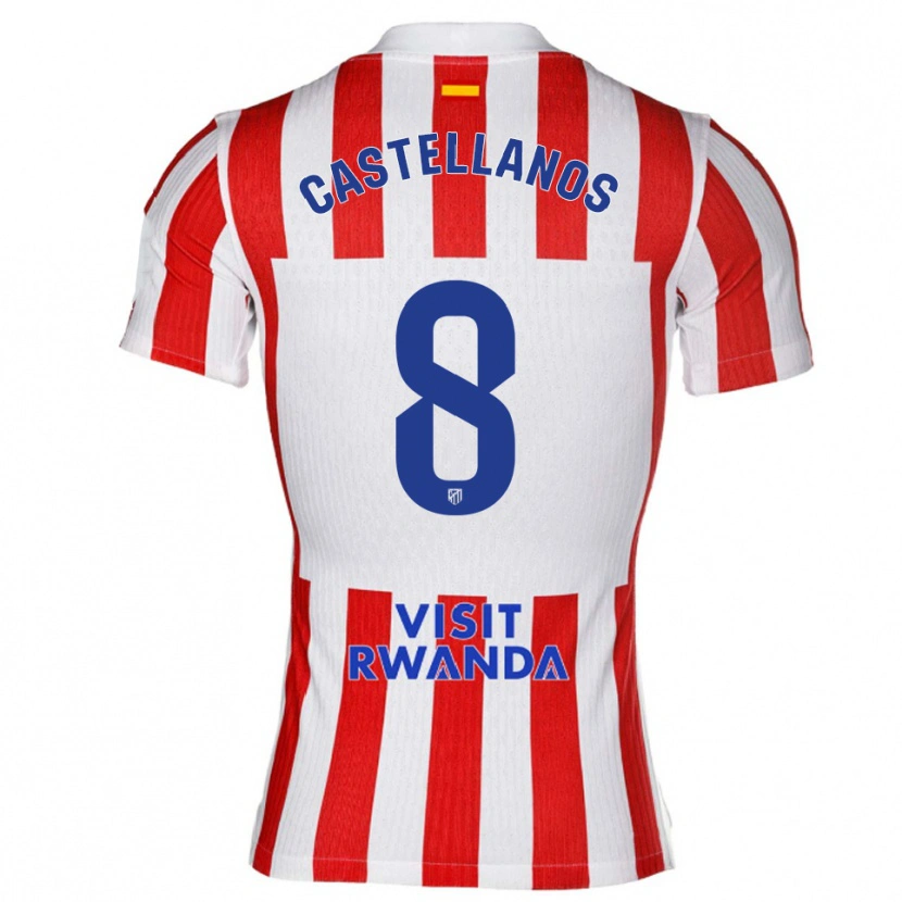 Danxen Pánské Jorge Castellanos #8 Červená Bílá Domů Hráčské Dresy 2025/26 Dres