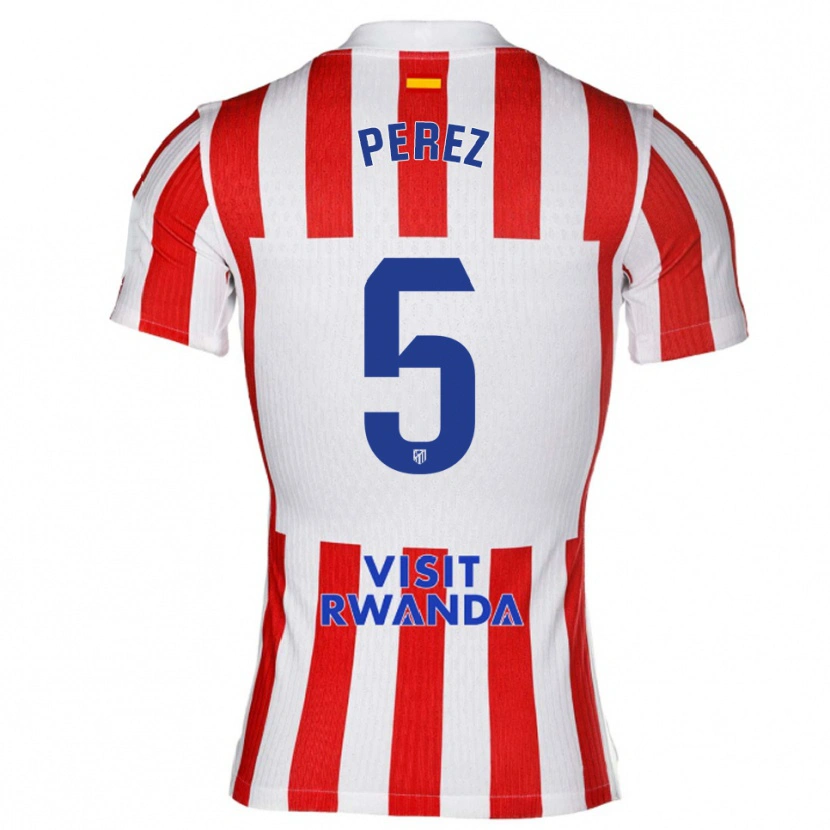 Danxen Pánské Xènia Pérez #5 Červená Bílá Domů Hráčské Dresy 2025/26 Dres