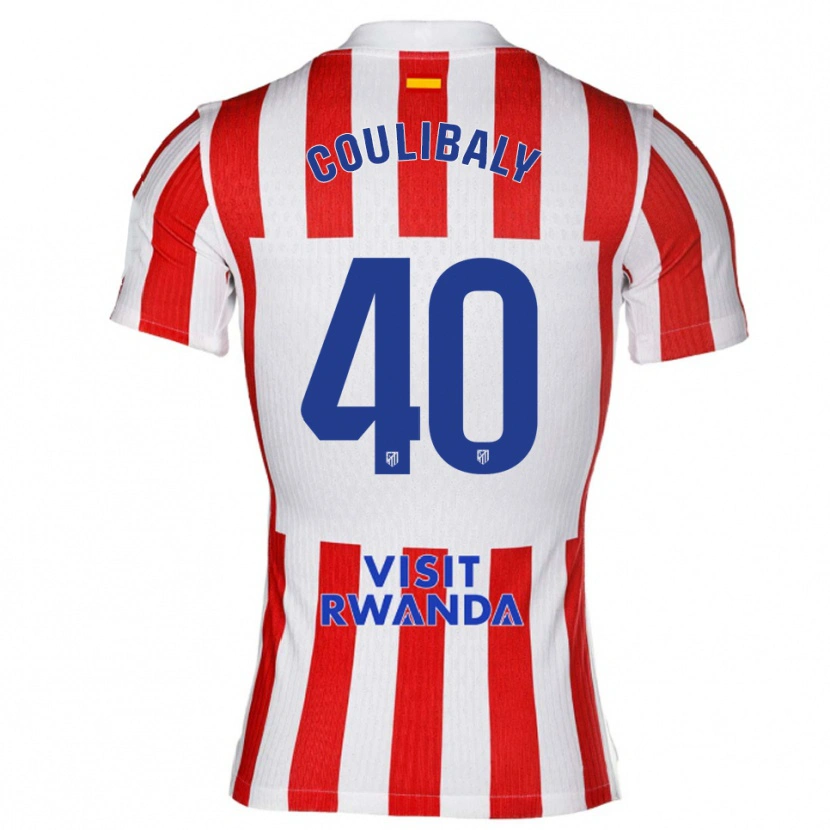 Danxen Pánské Izan Coulibaly #40 Červená Bílá Domů Hráčské Dresy 2025/26 Dres