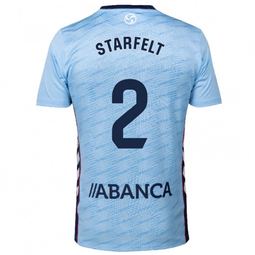 Danxen Pánské Carl Starfelt #2 Nebesky Modrá Červená Domů Hráčské Dresy 2025/26 Dres