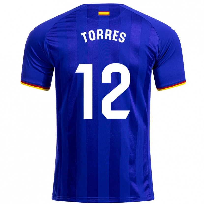 Danxen Pánské Rubén Torres #12 Modrá Červená Žlutá Domů Hráčské Dresy 2025/26 Dres