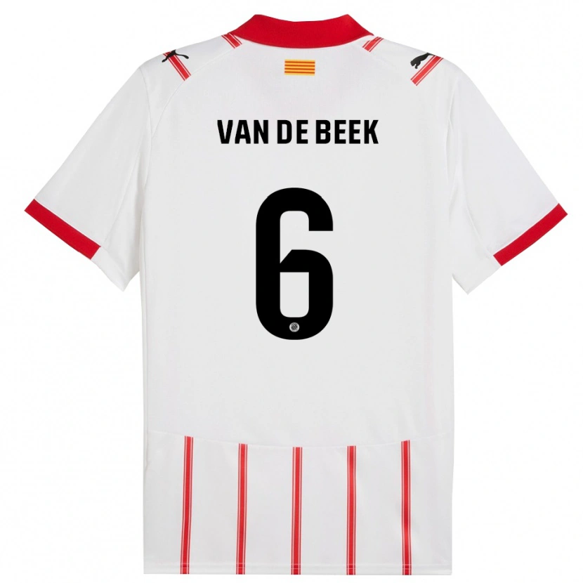 Danxen Pánské Donny Van De Beek #6 Bílá Červená Domů Hráčské Dresy 2025/26 Dres