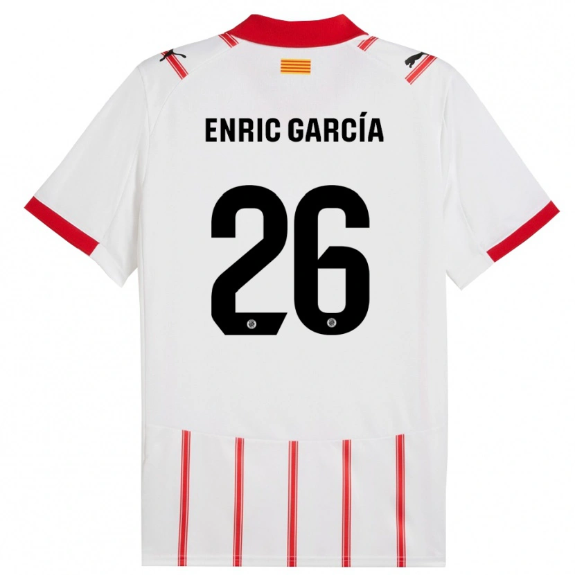Danxen Pánské Enric García #26 Bílá Červená Domů Hráčské Dresy 2025/26 Dres