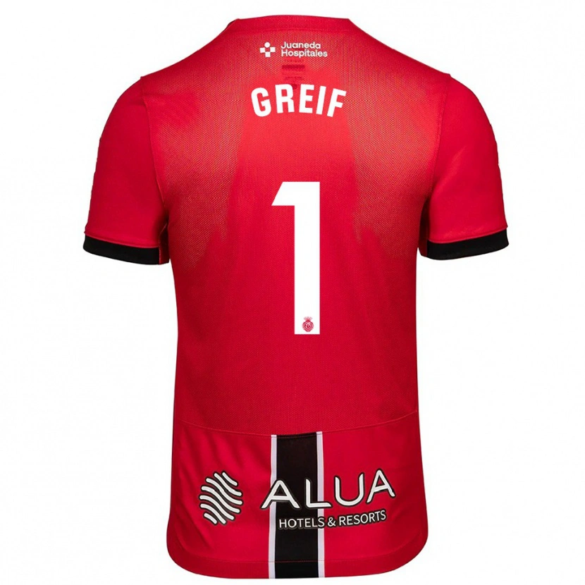 Danxen Pánské Dominik Greif #1 Červená Černá Domů Hráčské Dresy 2025/26 Dres