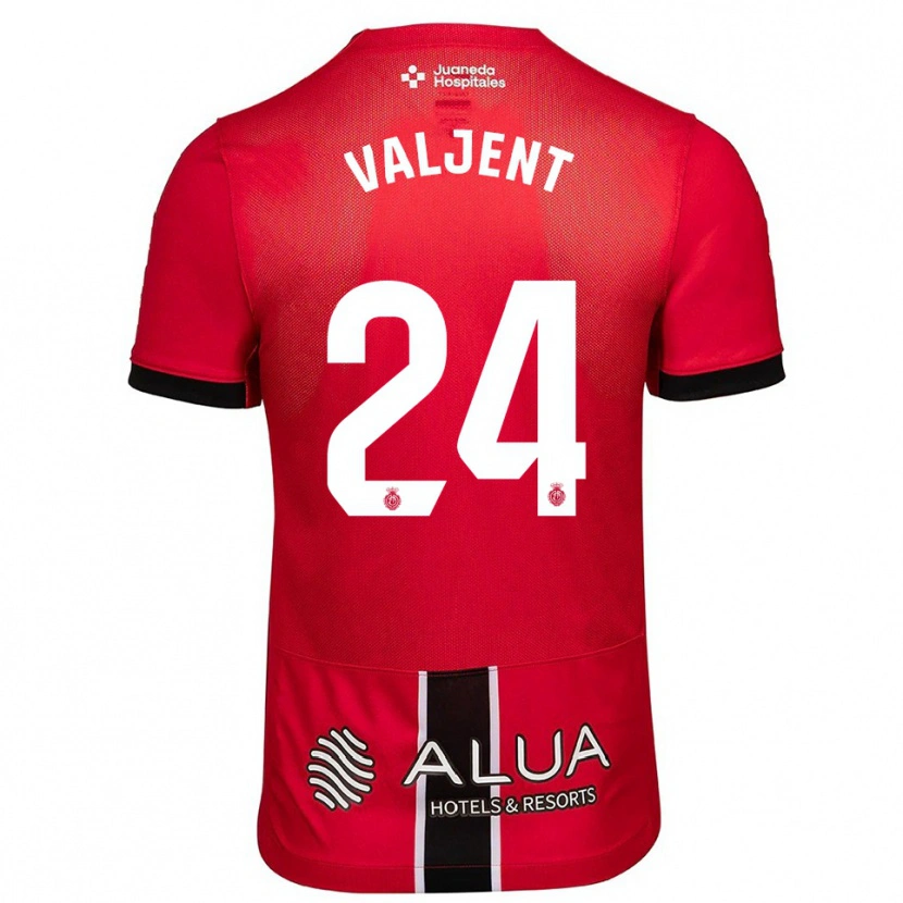 Danxen Pánské Martin Valjent #24 Červená Černá Domů Hráčské Dresy 2025/26 Dres