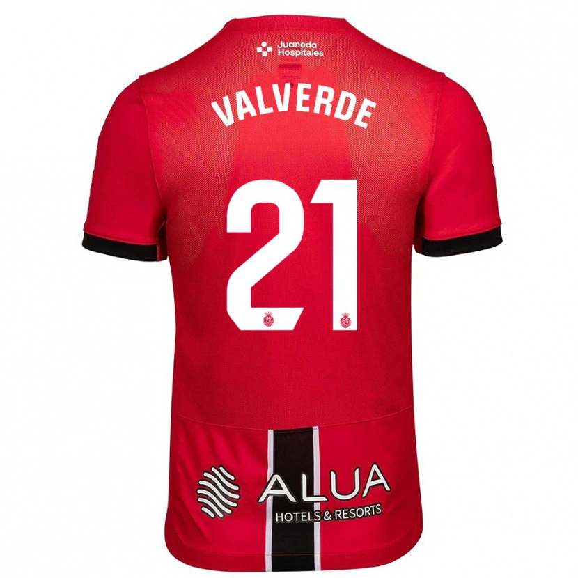 Danxen Pánské David Valverde #21 Červená Černá Domů Hráčské Dresy 2025/26 Dres