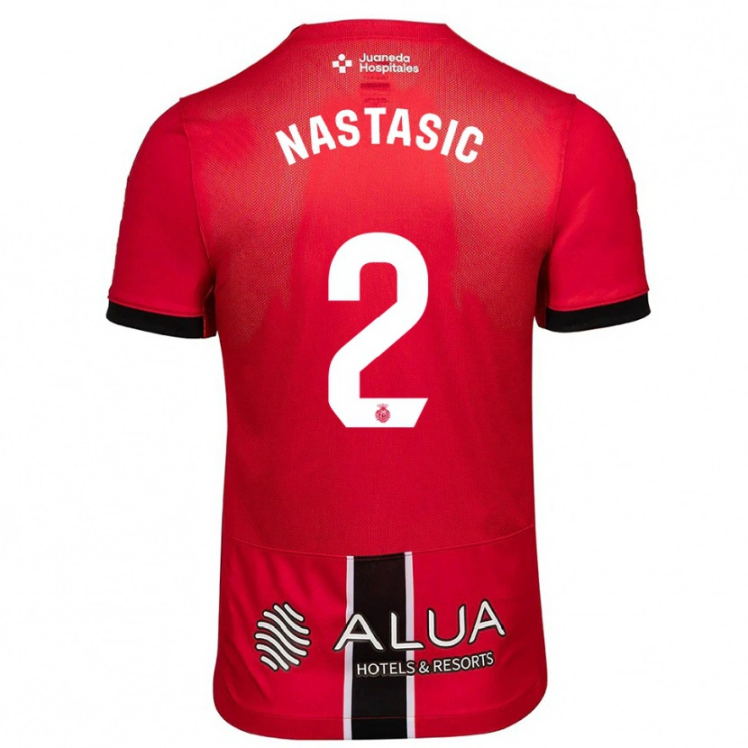 Danxen Pánské Matija Nastasic #2 Červená Černá Domů Hráčské Dresy 2025/26 Dres