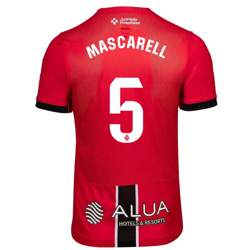 Danxen Pánské Omar Mascarell #5 Červená Černá Domů Hráčské Dresy 2025/26 Dres