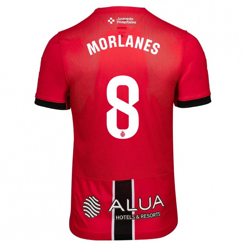 Danxen Pánské Manu Morlanes #8 Červená Černá Domů Hráčské Dresy 2025/26 Dres