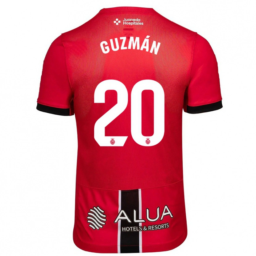 Danxen Pánské Samuel Guzmán #20 Červená Černá Domů Hráčské Dresy 2025/26 Dres