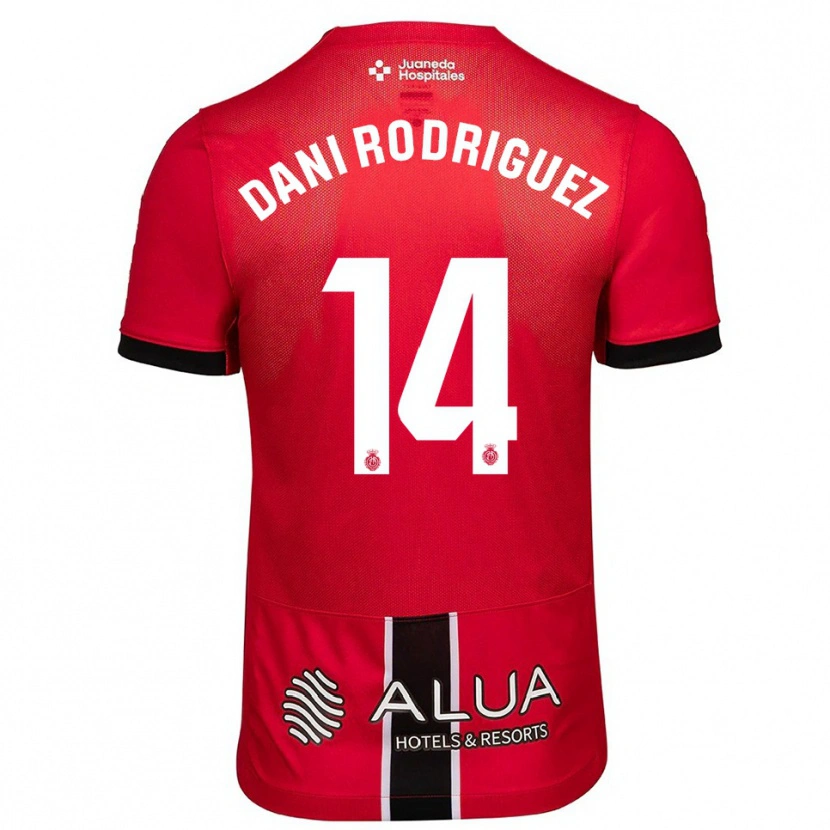 Danxen Pánské Dani Rodríguez #14 Červená Černá Domů Hráčské Dresy 2025/26 Dres
