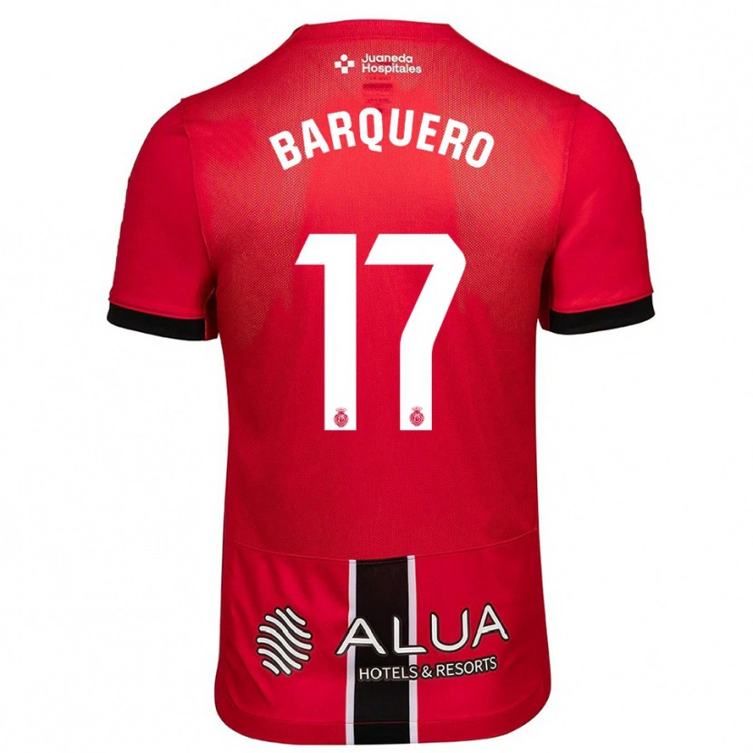 Danxen Pánské Adrián Barquero #17 Červená Černá Domů Hráčské Dresy 2025/26 Dres