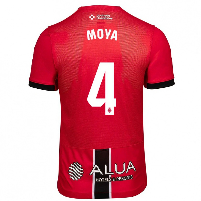 Danxen Pánské Pablo Moyá #4 Červená Černá Domů Hráčské Dresy 2025/26 Dres
