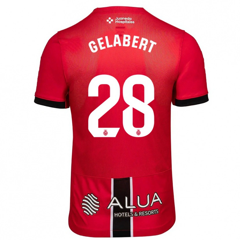 Danxen Pánské Miquel Gelabert #28 Červená Černá Domů Hráčské Dresy 2025/26 Dres
