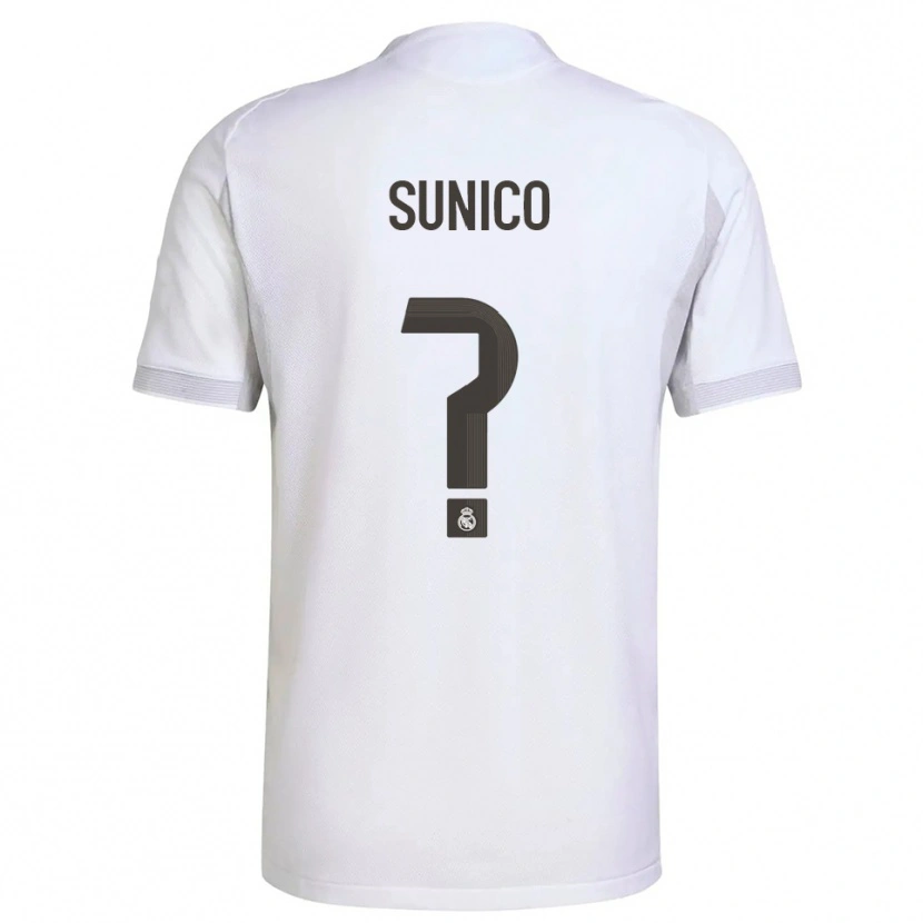 Danxen Pánské Guillermo Sunico #0 Bílá Žlutá Domů Hráčské Dresy 2025/26 Dres