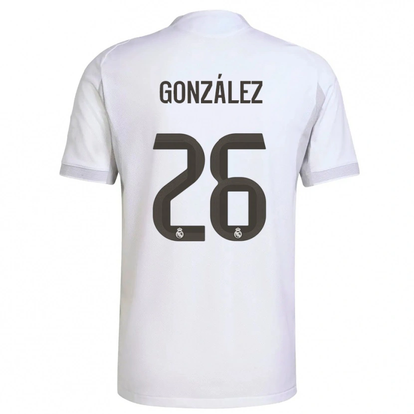 Danxen Pánské Fran González #26 Bílá Žlutá Domů Hráčské Dresy 2025/26 Dres