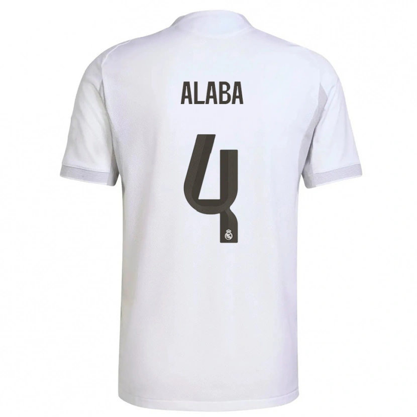 Danxen Pánské David Alaba #4 Bílá Žlutá Domů Hráčské Dresy 2025/26 Dres