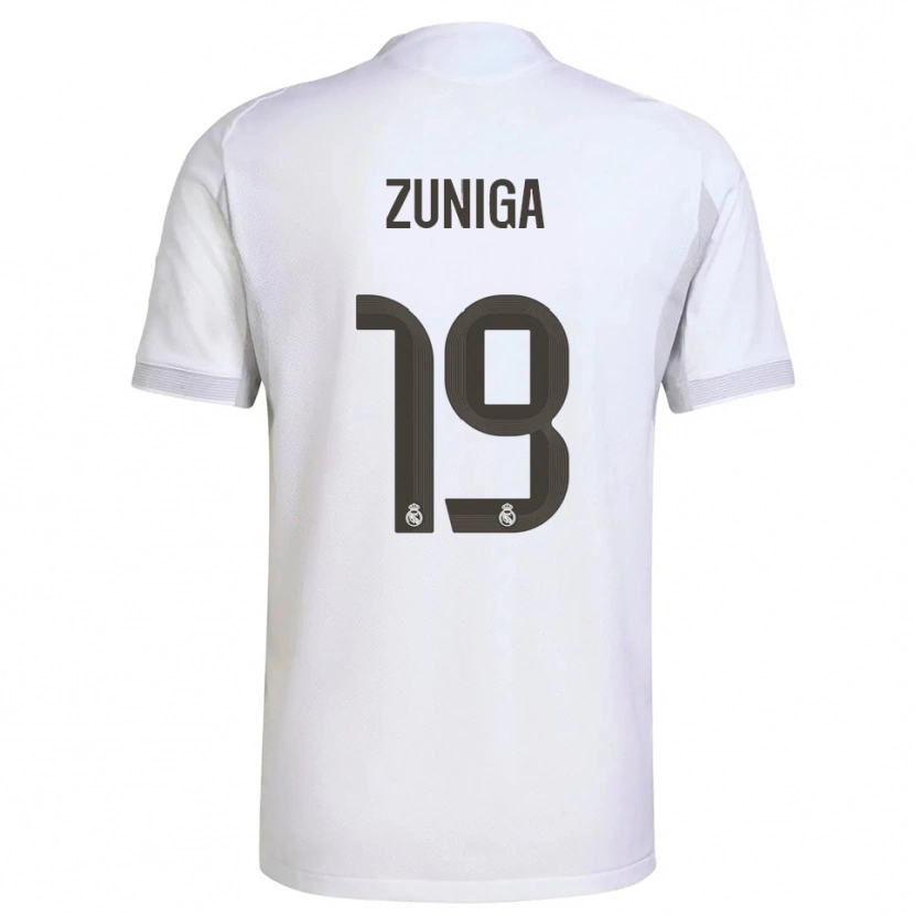 Danxen Pánské Loren Zúñiga #19 Bílá Žlutá Domů Hráčské Dresy 2025/26 Dres
