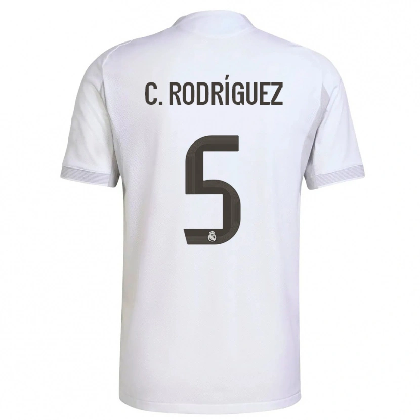 Danxen Pánské Carlos Rodríguez #5 Bílá Žlutá Domů Hráčské Dresy 2025/26 Dres