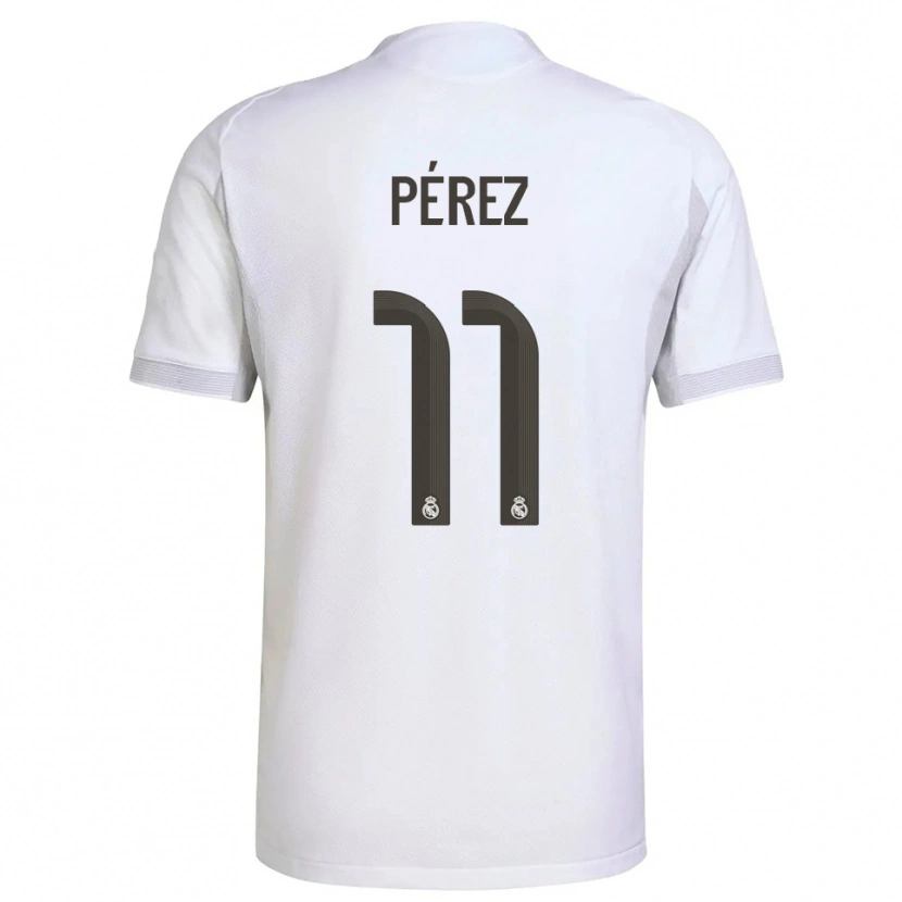Danxen Pánské Adrián Pérez #11 Bílá Žlutá Domů Hráčské Dresy 2025/26 Dres