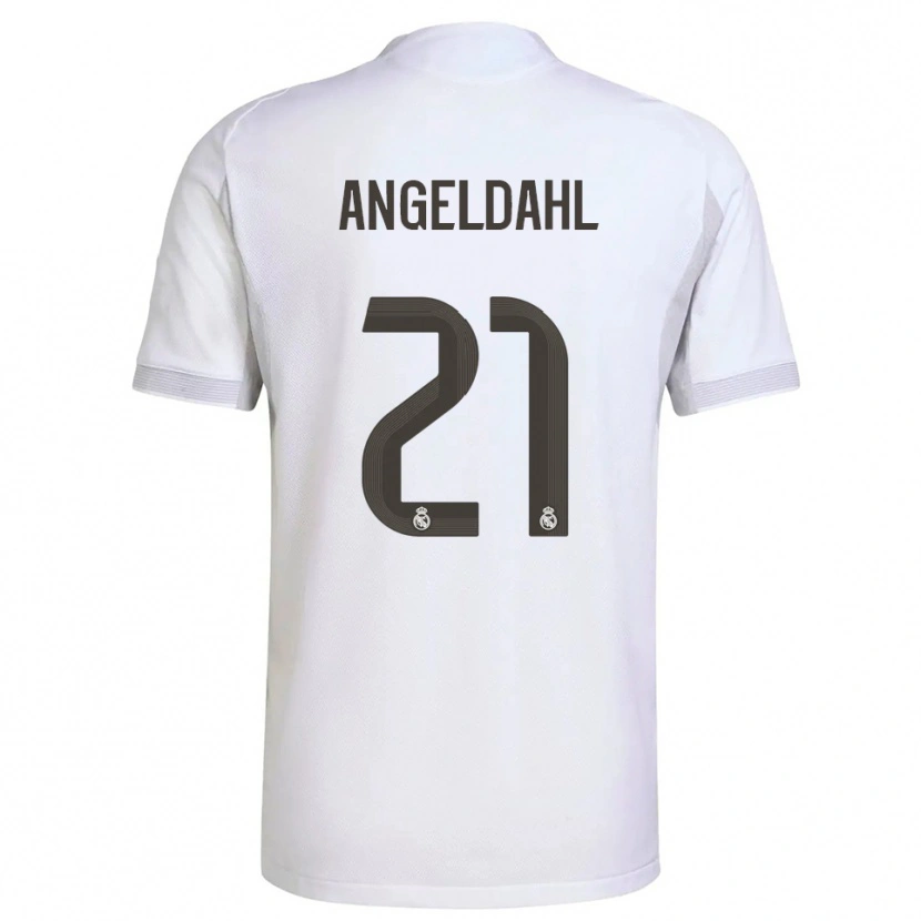 Danxen Pánské Filippa Angeldahl #21 Bílá Žlutá Domů Hráčské Dresy 2025/26 Dres