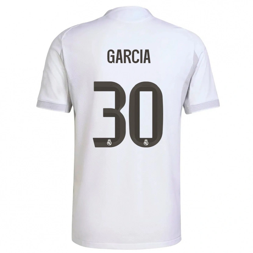 Danxen Pánské Gonzalo García #30 Bílá Žlutá Domů Hráčské Dresy 2025/26 Dres