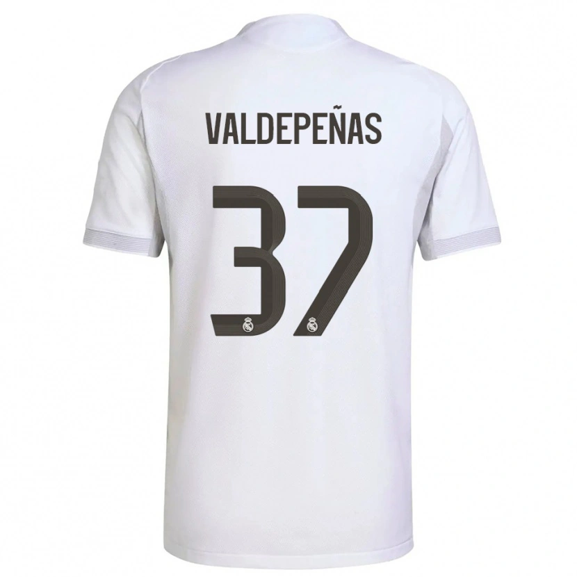 Danxen Pánské Víctor Valdepeñas #37 Bílá Žlutá Domů Hráčské Dresy 2025/26 Dres