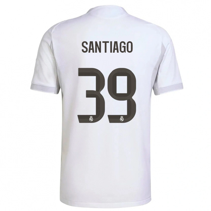 Danxen Pánské Aimar Santiago #39 Bílá Žlutá Domů Hráčské Dresy 2025/26 Dres