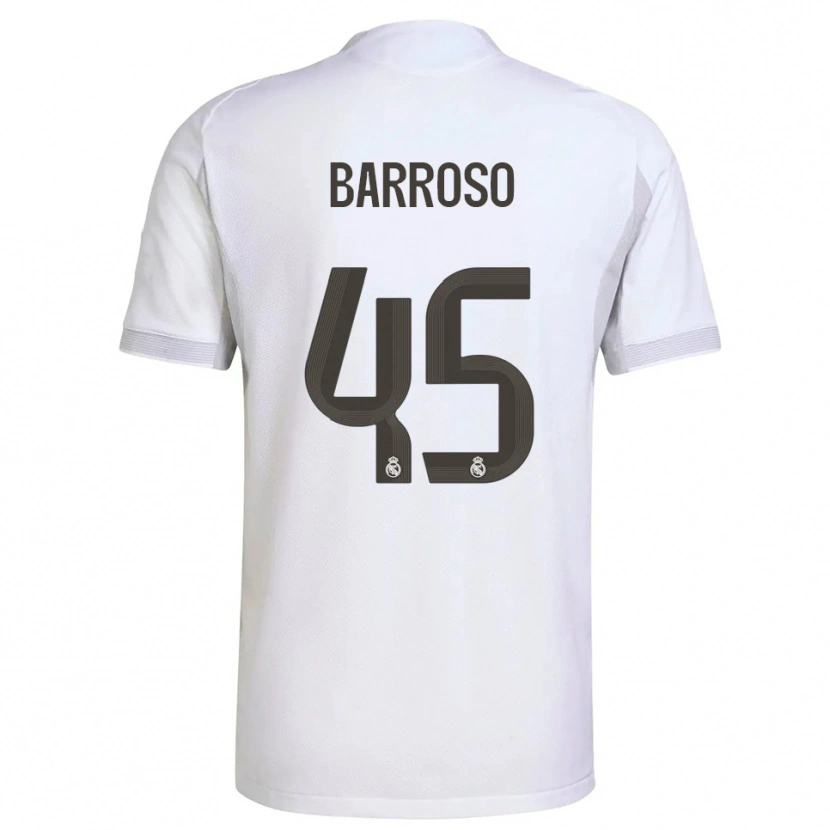 Danxen Pánské Jaime Barroso #45 Bílá Žlutá Domů Hráčské Dresy 2025/26 Dres