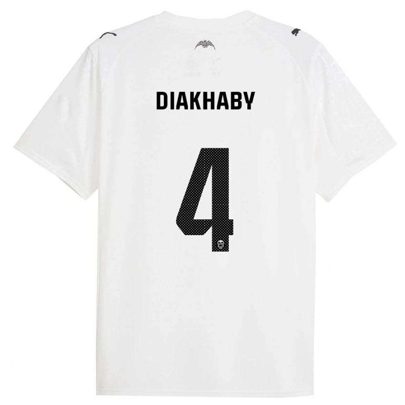 Danxen Pánské Mouctar Diakhaby #4 Bílá Černá Domů Hráčské Dresy 2025/26 Dres
