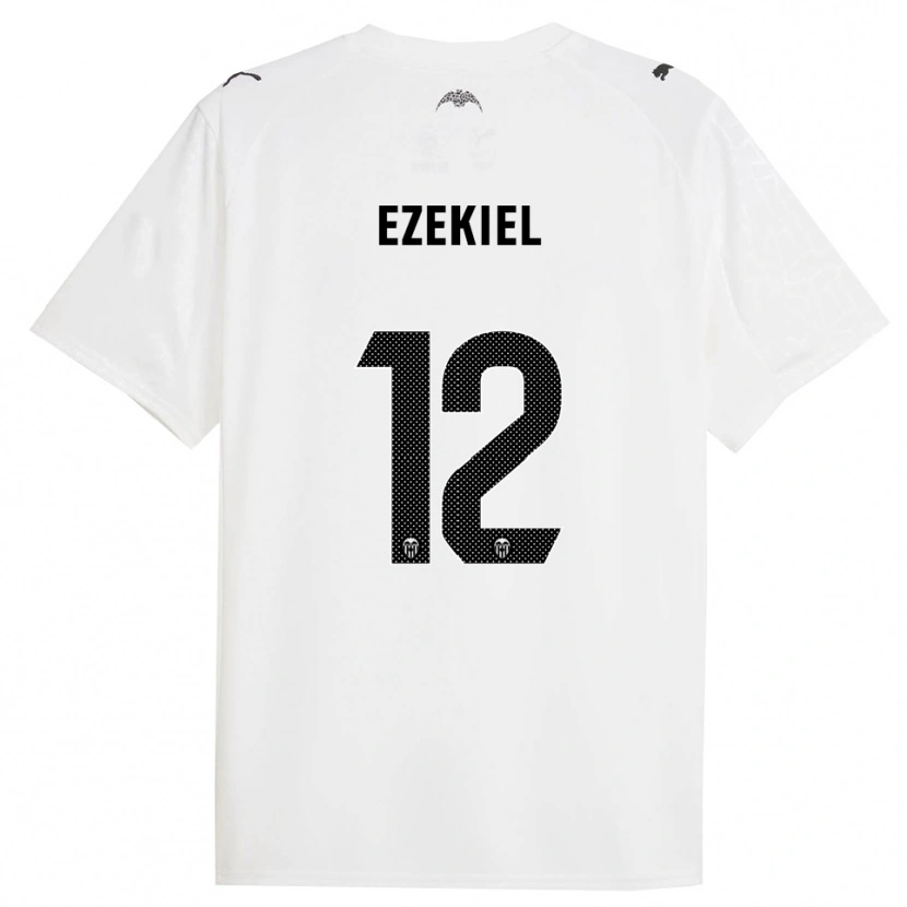 Danxen Pánské Ezekiel Montunrayo #12 Bílá Černá Domů Hráčské Dresy 2025/26 Dres