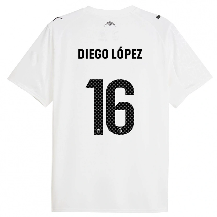 Danxen Pánské Diego López #16 Bílá Černá Domů Hráčské Dresy 2025/26 Dres