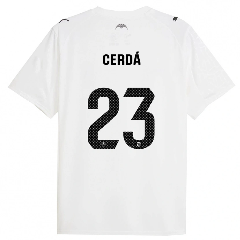 Danxen Pánské Alex Cerdá #23 Bílá Černá Domů Hráčské Dresy 2025/26 Dres