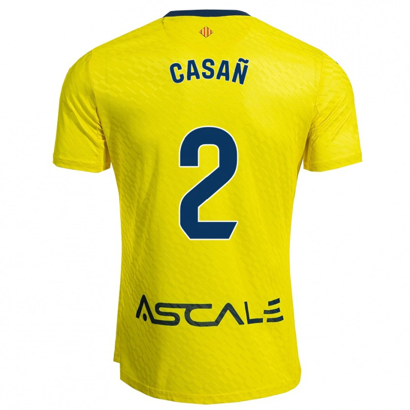 Danxen Pánské Jorge Casañ #2 Žlutá Tmavě Modrá Domů Hráčské Dresy 2025/26 Dres