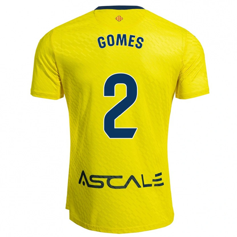 Danxen Pánské Vique Gomes #2 Žlutá Tmavě Modrá Domů Hráčské Dresy 2025/26 Dres