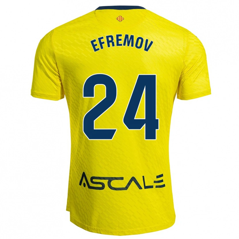 Danxen Pánské Anton Efremov #24 Žlutá Tmavě Modrá Domů Hráčské Dresy 2025/26 Dres