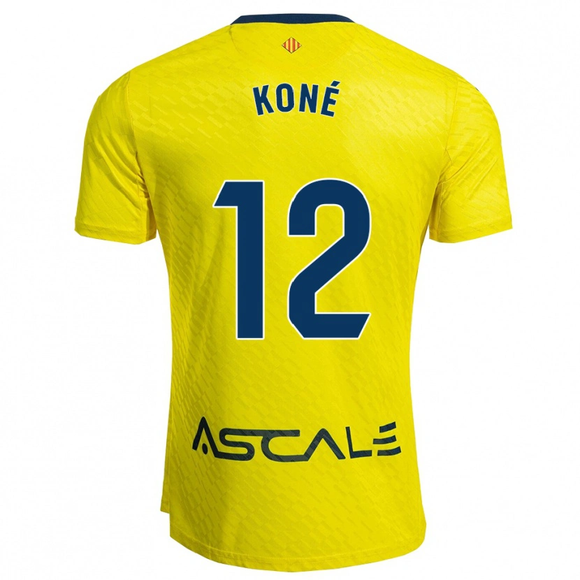 Danxen Pánské Ayouba Koné #12 Žlutá Tmavě Modrá Domů Hráčské Dresy 2025/26 Dres