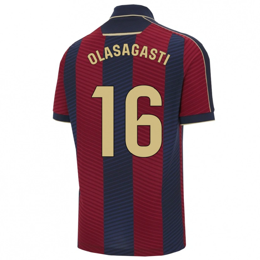 Danxen Pánské Jon Ander Olasagasti #16 Červená Tmavě Modrá Domů Hráčské Dresy 2025/26 Dres