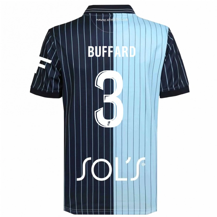 Danxen Pánské Matthieu Buffard #3 Tmavě Modrá Nebesky Modrá Domů Hráčské Dresy 2025/26 Dres