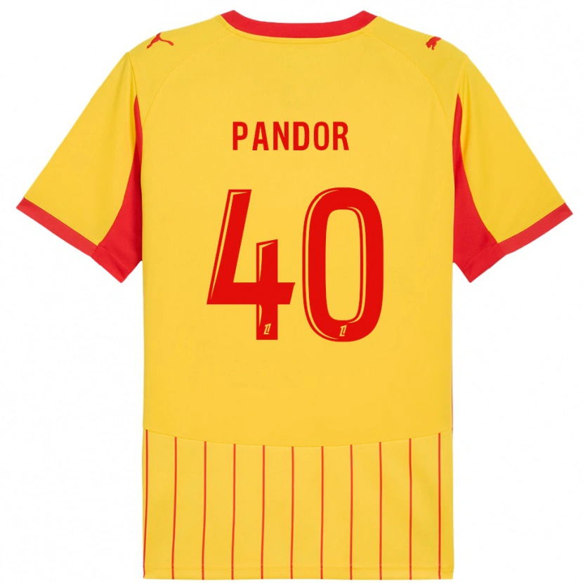 Danxen Pánské Yannick Pandor #40 Žlutá Červená Domů Hráčské Dresy 2025/26 Dres