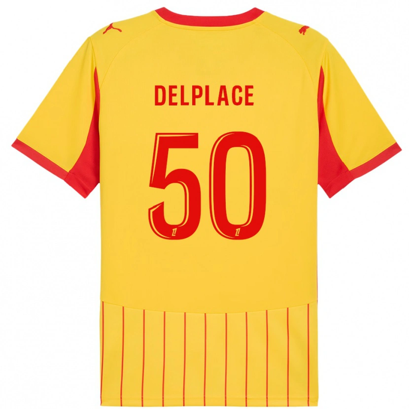 Danxen Pánské Adam Delplace #50 Žlutá Červená Domů Hráčské Dresy 2025/26 Dres