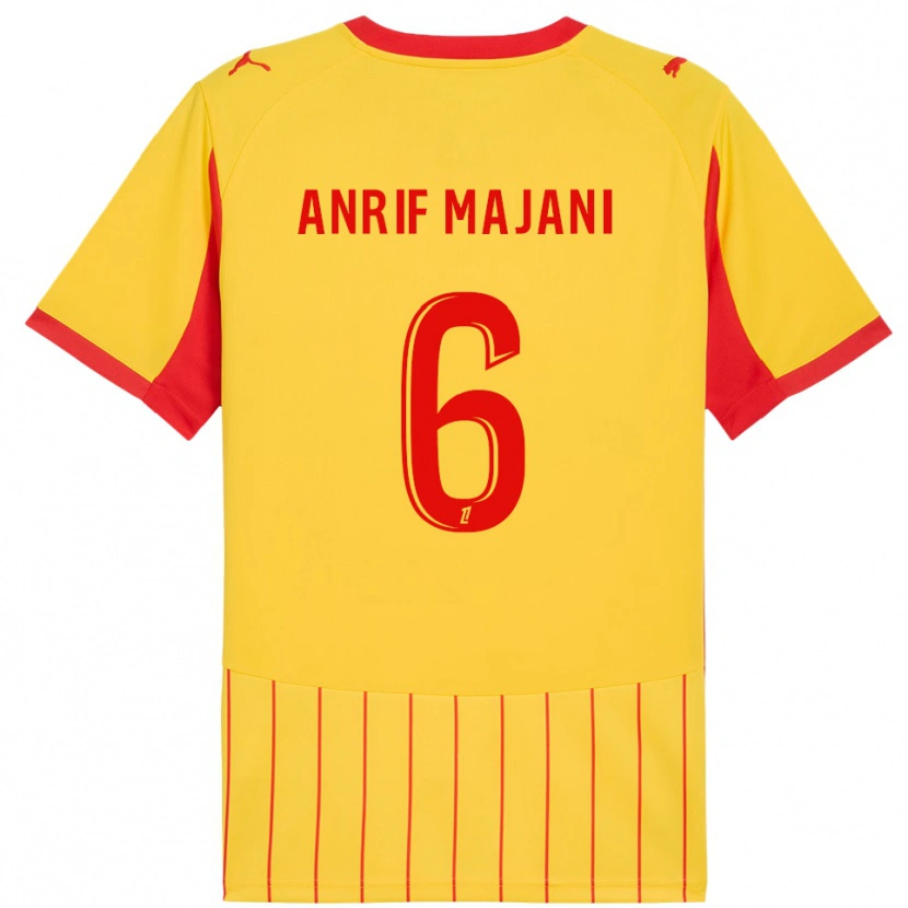 Danxen Pánské El Anrif Majani #6 Žlutá Červená Domů Hráčské Dresy 2025/26 Dres
